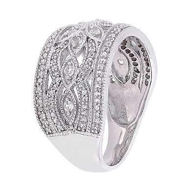 Stella Grace 10k White Gold Lab-Created White Sapphire Filigree Ring