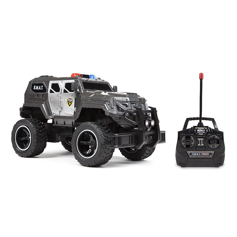 UPC 813023010013 product image for World Tech Toys S.W.A.T. Truck 1:14 Ready-to-Run Electric RC Monster Truck, Blac | upcitemdb.com