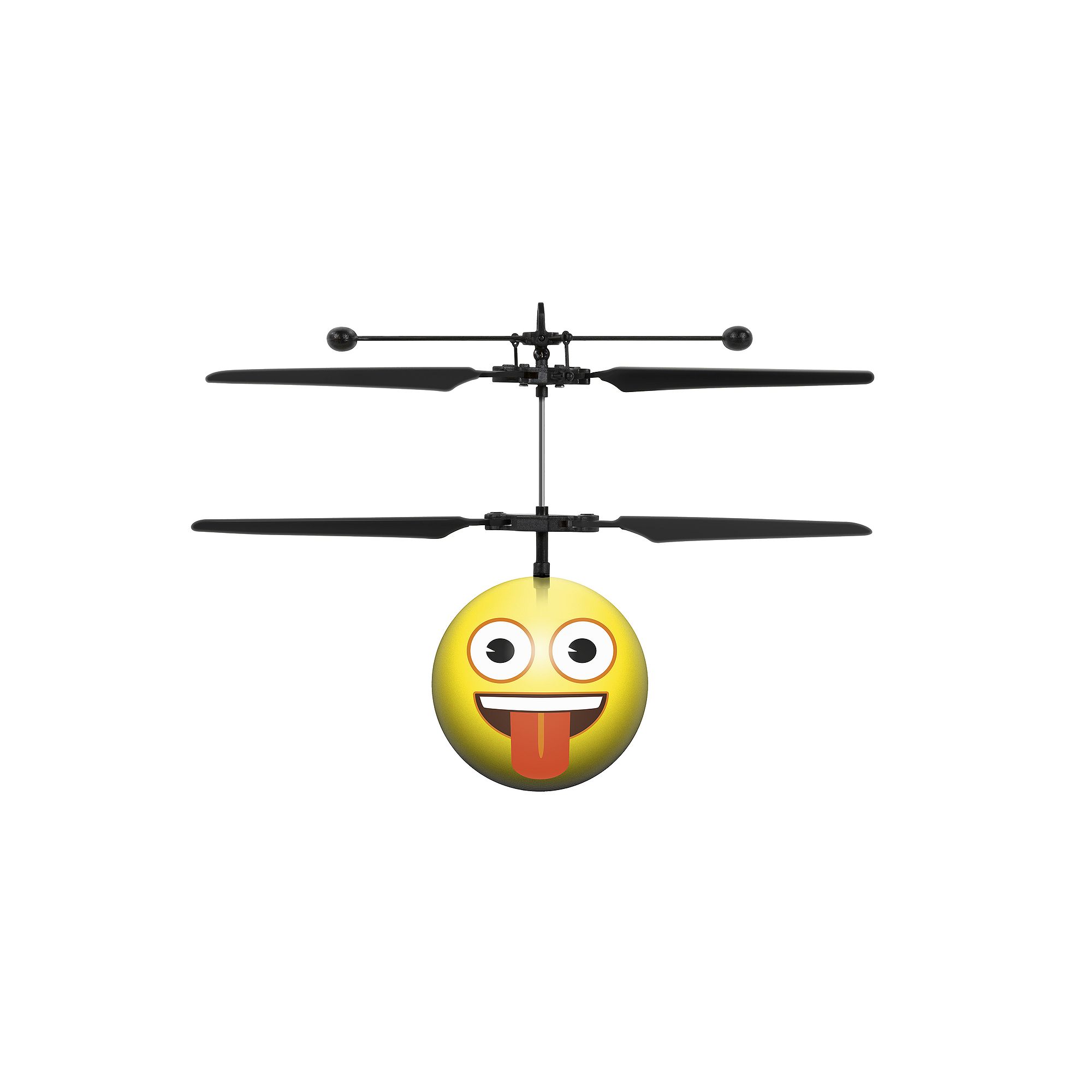 World Tech Toys Crazy Face Emoji Heli-Ball, Yellow