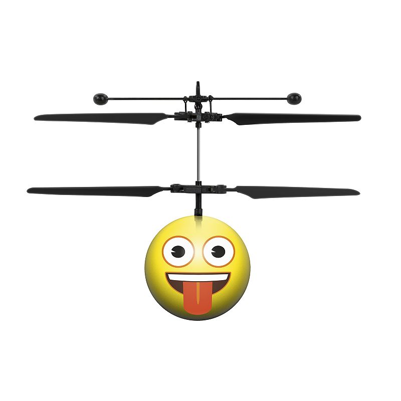 58426436 World Tech Toys Crazy Face Emoji Heli-Ball, Yellow sku 58426436