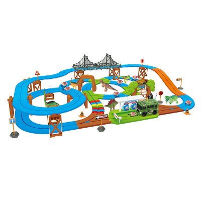 World Tech Toys Dino Safari Galaxy Flex Track 115 Piece With Intelli Bus