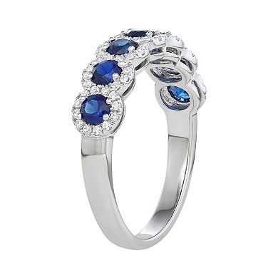 Simply Vera Vera Wang 14k White Gold 1 1/3 Carat T.W. Diamond & Sapphire Ring