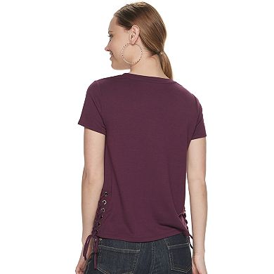 Women's Rock & Republic Side Lace French Terry Tee