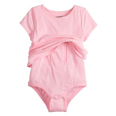 Toddler Girl Jumping Beans® Adaptive Short Sleeve Mock-Layer Bodysuit