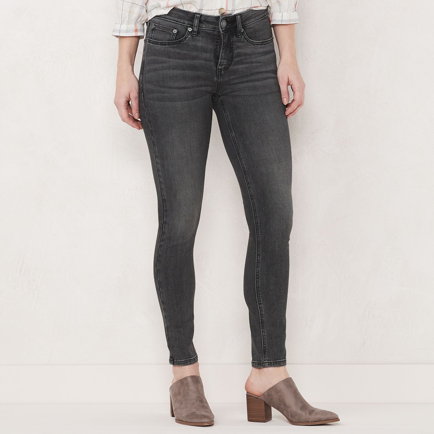 charcoal black jeans womens