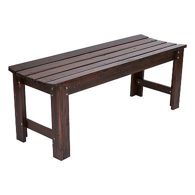 Shine Company 4 ft. Backless Garden Bench