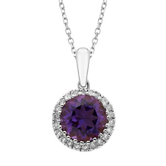 10k Rose Gold 1/8 Carat T.W. Amethyst Pendant Necklace