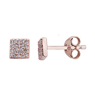 10K Gold 1/8 Carat T.W. Diamond Square Earrings