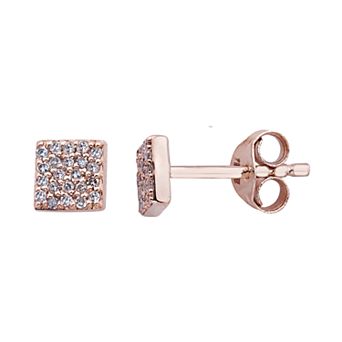 10K Gold 1/8 Carat T.W. Diamond Square Earrings