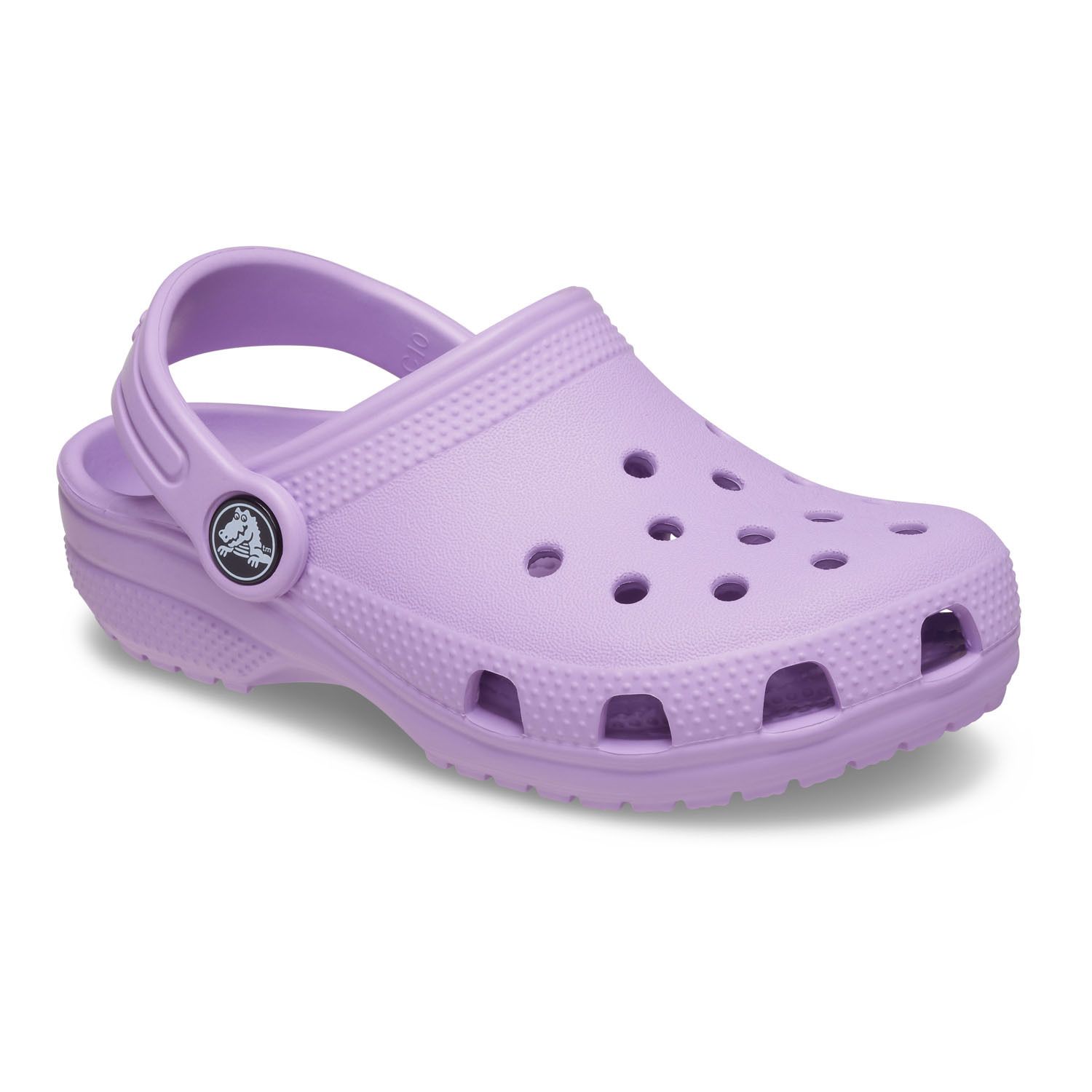 purple crocs with fur