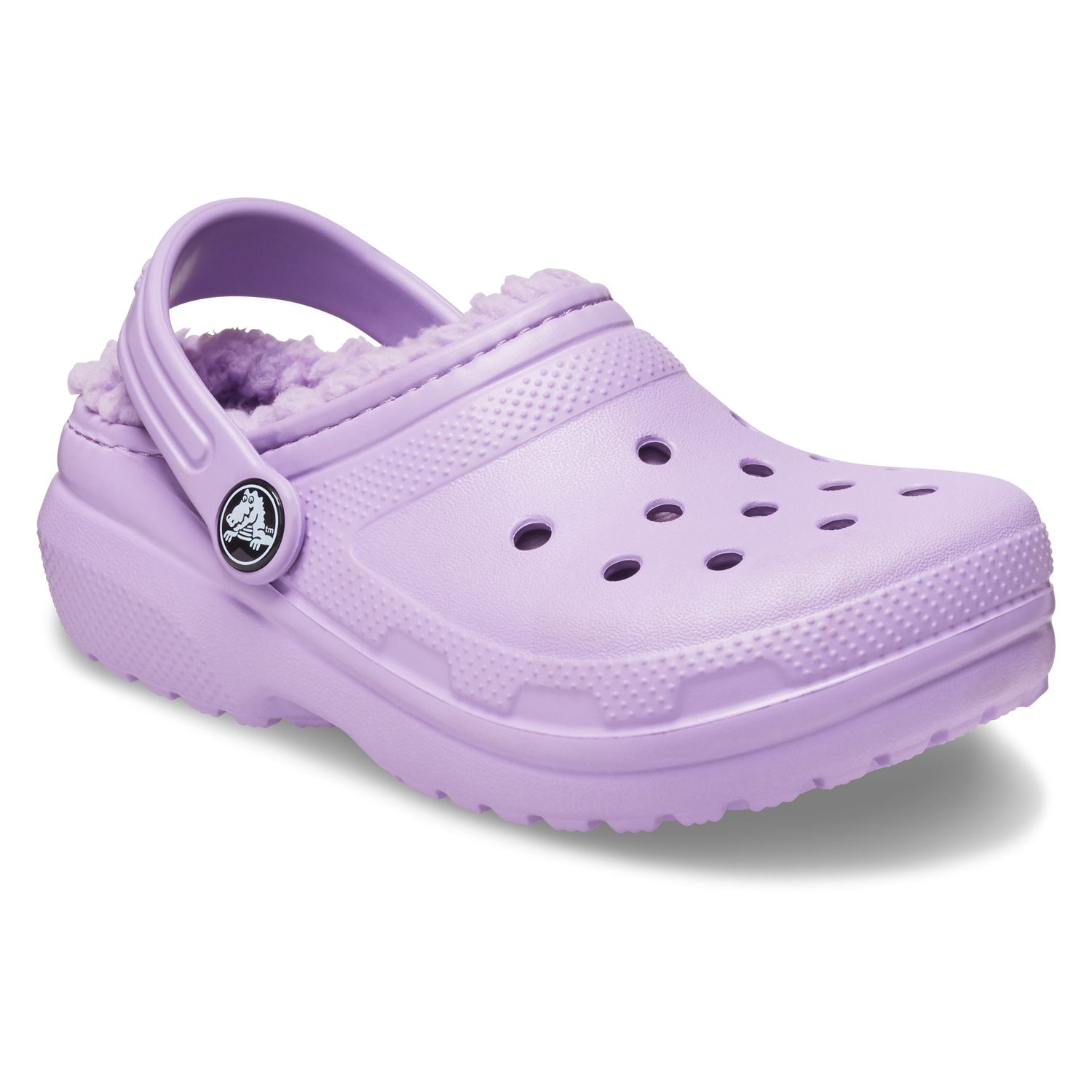 fluffy purple crocs