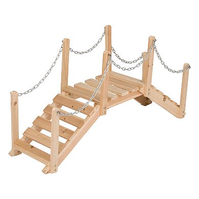 Shine Company 3 ft. Decorative Garden Bridge - Natural