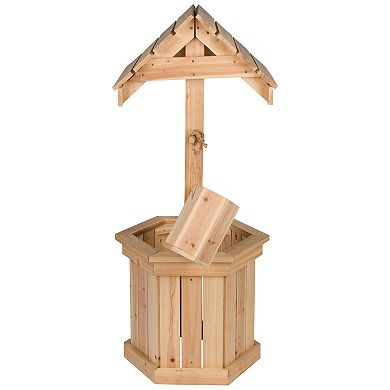 Shine Company 55in Decorative Wishing Well - Natural