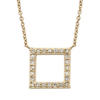 10k Rose Gold 1/6 ct T.W. Diamond Square Pendant