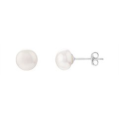 PRIMROSE White Cultured Freshwater Pearl Stud Earrings
