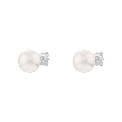 PRIMROSE White Cultured Freshwater Pearl Stud Earrings