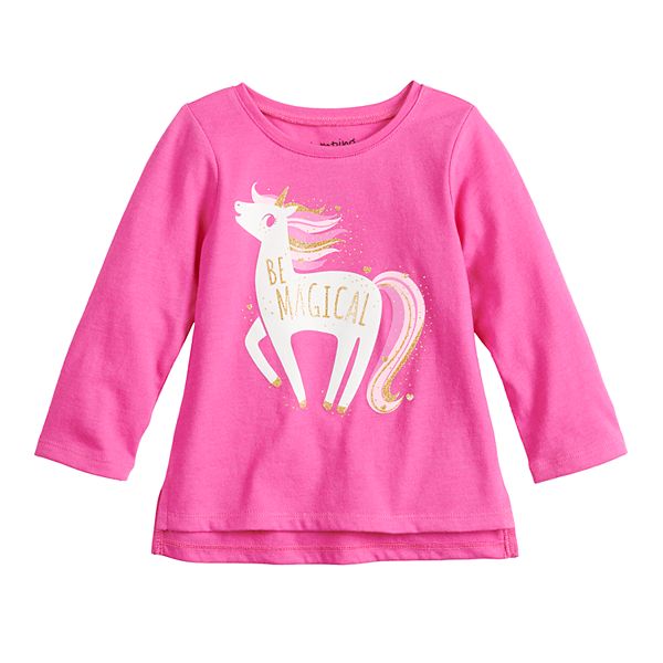 Baby Girl Jumping Beans® Vented Hem Graphic Long Sleeve Tee