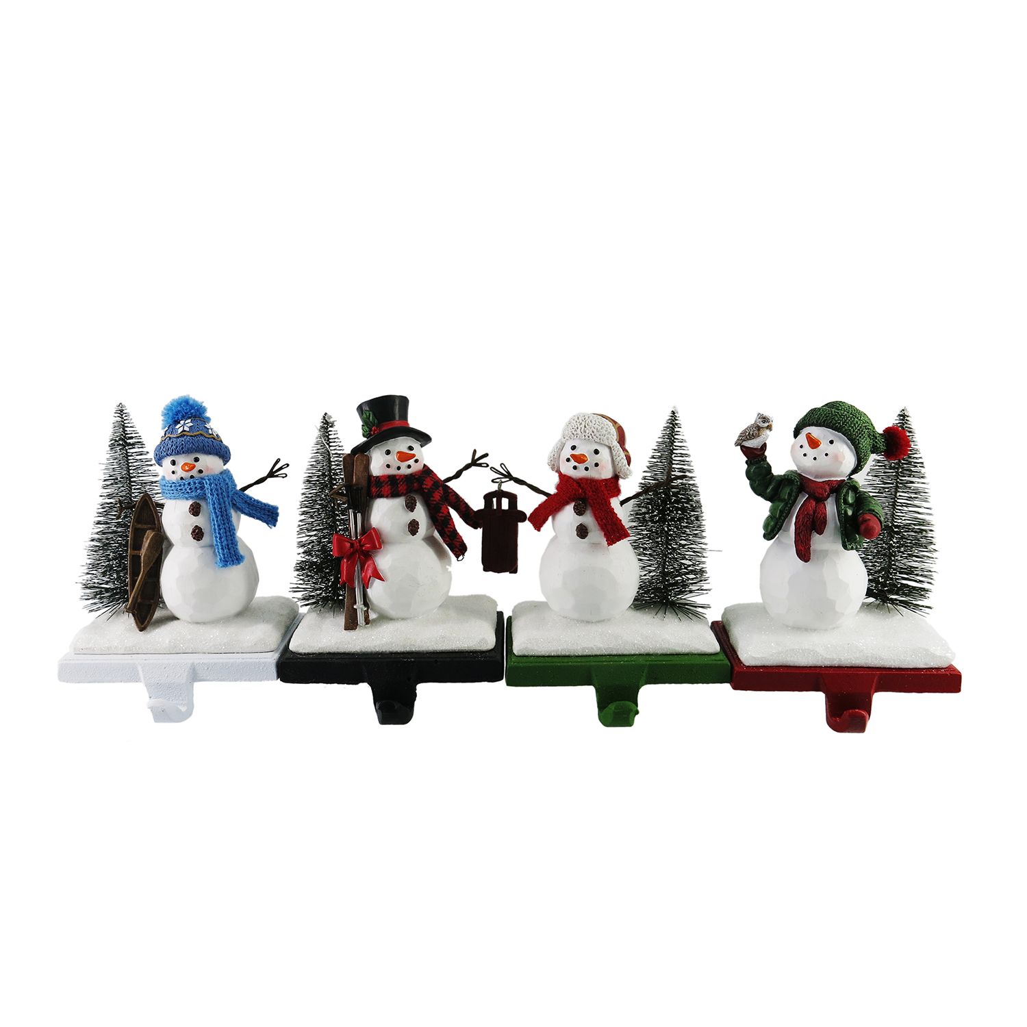 Details about   Eddie Bauer Brushed Chrome Snowman Christmas Stocking Holder Hanger 