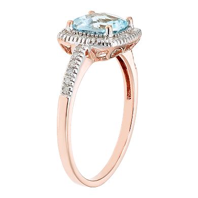 Sky Blue Topaz 10K Gold & 1/5 Carat T.W. Diamond Frame Ring