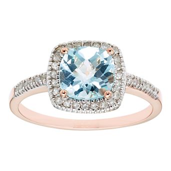 Sky Blue Topaz 10K Gold & 1/5 Carat T.W. Diamond Frame Ring