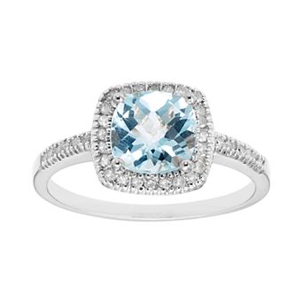 Sky Blue Topaz 10K Gold & 1/5 Carat T.W. Diamond Frame Ring