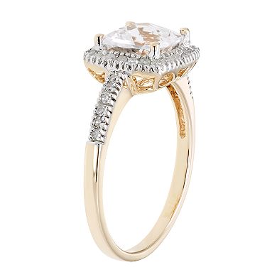 Lab-Created White 10K Gold & 1/5 Carat T.W. Diamond Frame Ring