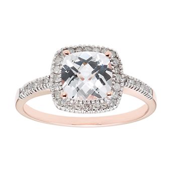 Lab-Created White 10K Gold & 1/5 Carat T.W. Diamond Frame Ring