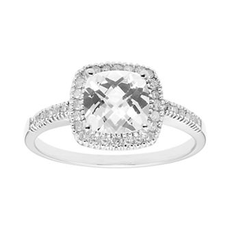 Lab-Created White 10K Gold & 1/5 Carat T.W. Diamond Frame Ring