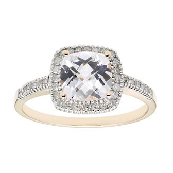 Lab-Created White 10K Gold & 1/5 Carat T.W. Diamond Frame Ring