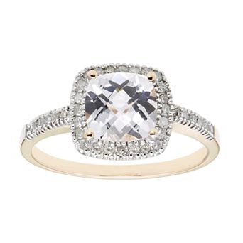 Lab-Created White 10K Gold & 1/5 Carat T.W. Diamond Frame Ring