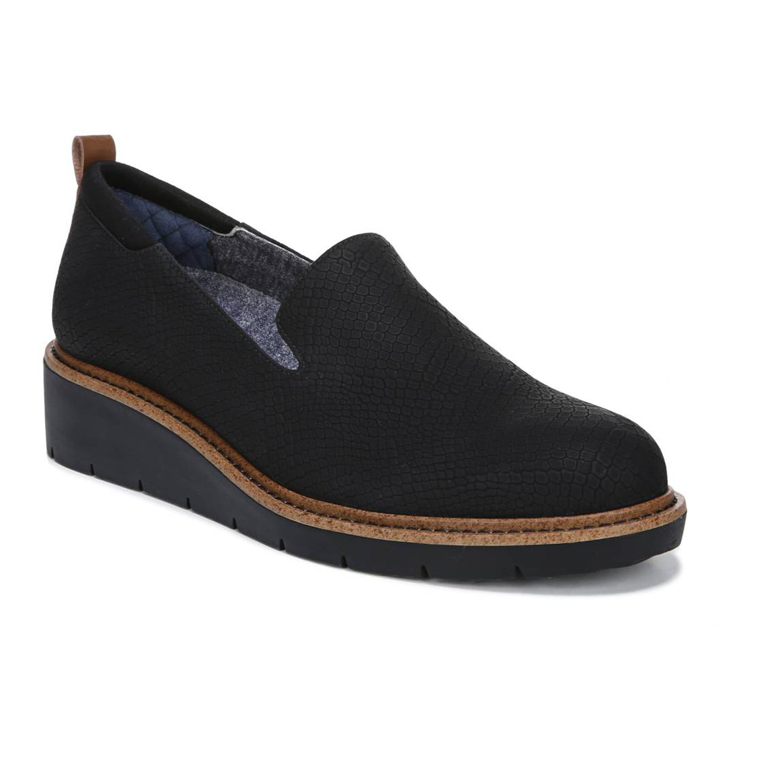 dr scholls black slip ons