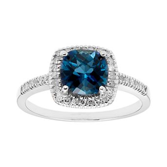 London Blue Topaz 10K Gold & 1/5 Carat T.W. Diamond Frame Ring