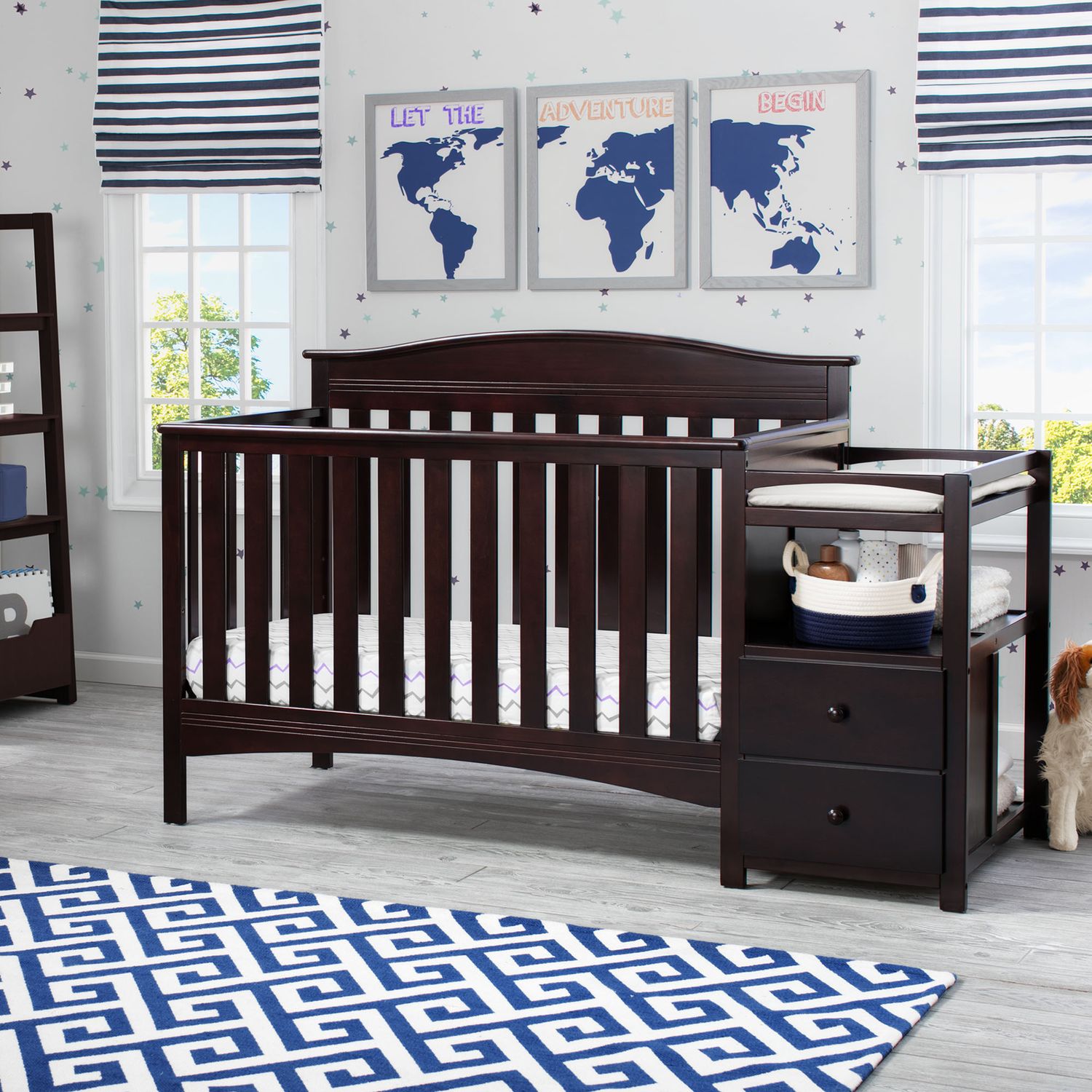 delta baby crib with changing table