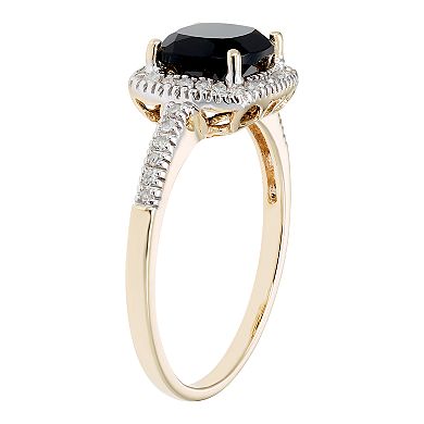 Onyx 10K Gold & 1/5 Carat T.W. Diamond Frame Ring