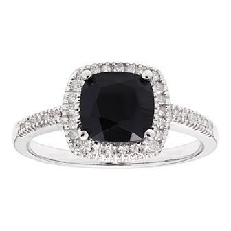 Onyx 10K Gold & 1/5 Carat T.W. Diamond Frame Ring
