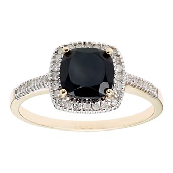 Onyx 10K Gold & 1/5 Carat T.W. Diamond Frame Ring