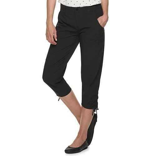 Women's Croft & Barrow® Weekend Ruched-Hem Capri Pants