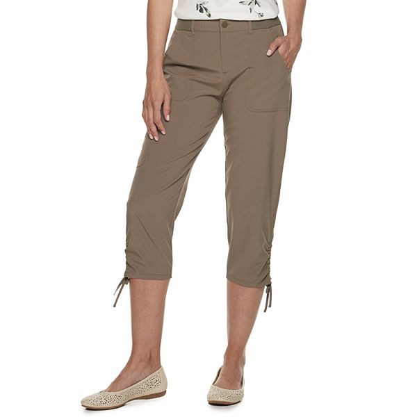 ladies brown capri pants