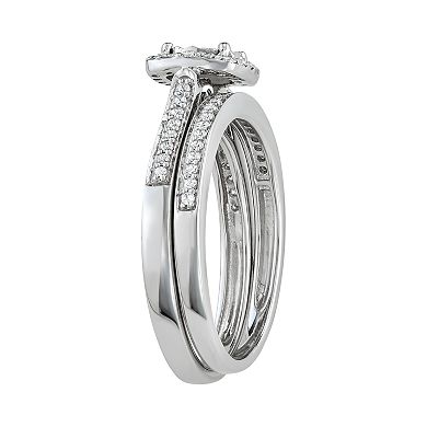 HDI 10k White Gold 3/8 Carat T.W. Diamond Engagement Ring