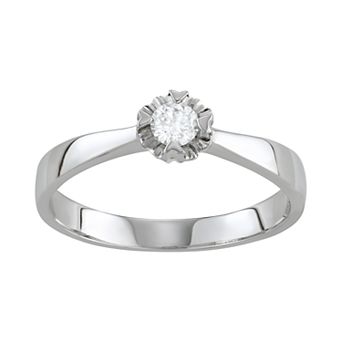 HDI 10k White Gold 1/6 Carat T.W. 10k White Gold Diamond Solitaire Ring