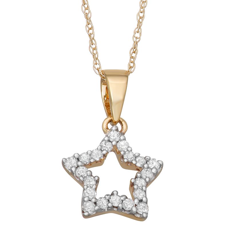 53215095 10k Gold White 1/6 Carat T.W. Diamond Star Pendant sku 53215095