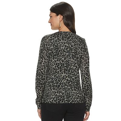 Pull-cardigan avec imprimé animalier Femme, Marron | Milano