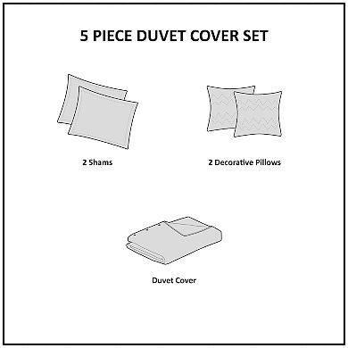 Urban Habitat Bailey 5-Piece Cotton Clip Jacquard Duvet Cover Set