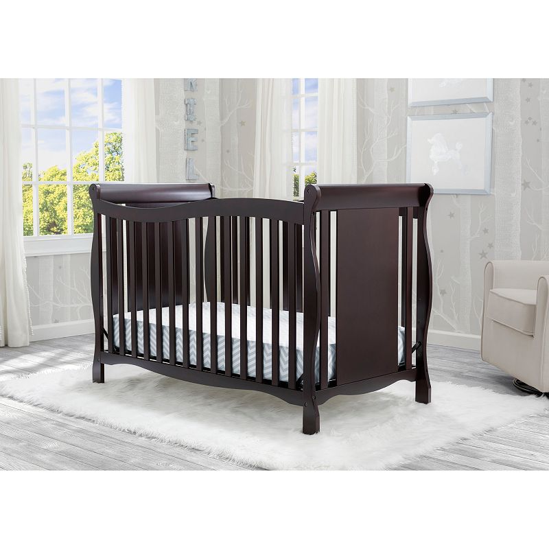 Delta Children Brookside 4-in-1 Convertible Baby Crib, Brown