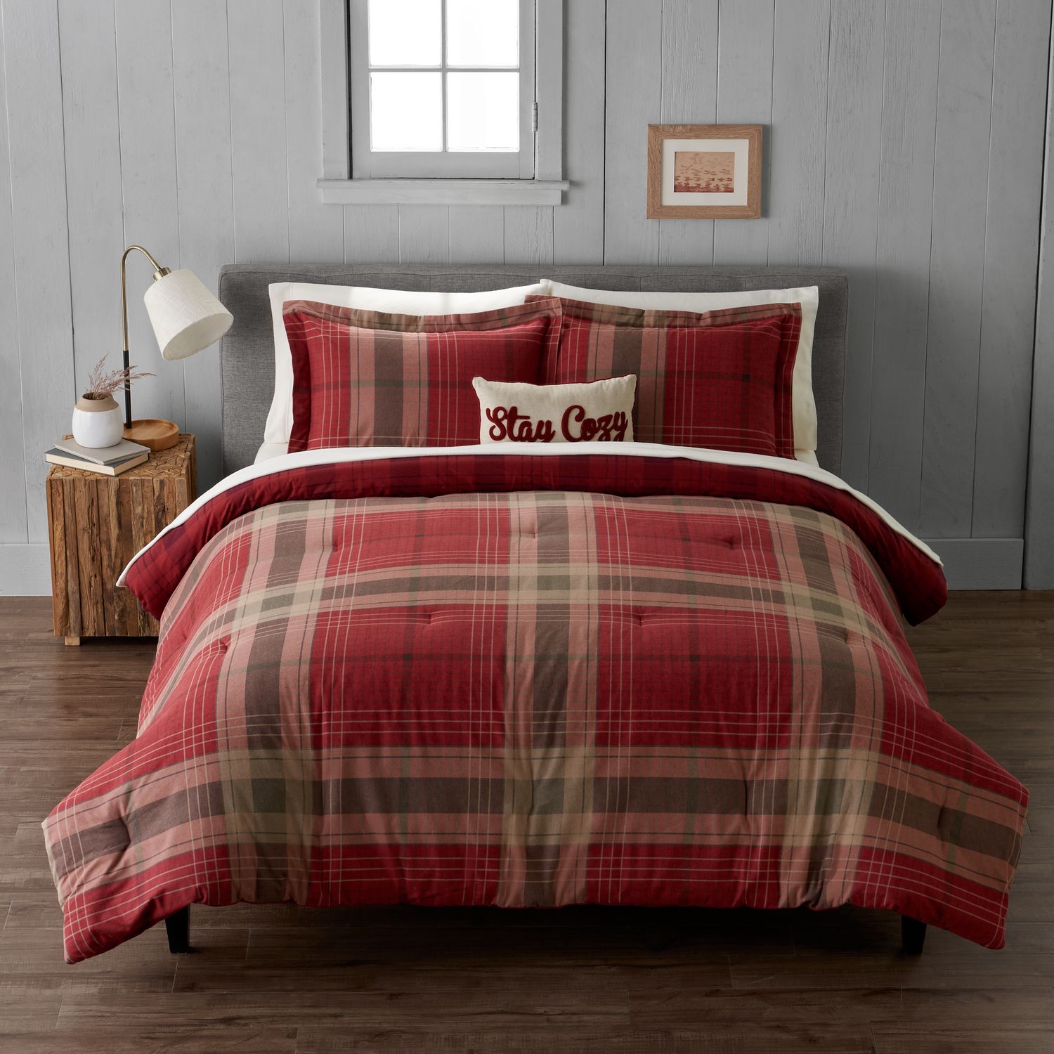 Cuddl Duds Bedding Of The Best Design Ideas For Small Houses   3760336 Red Khaki Plaid