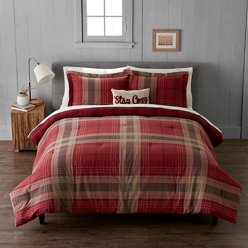 Cuddl Duds Heavyweight Flannel Classic Plaid Comforter Set