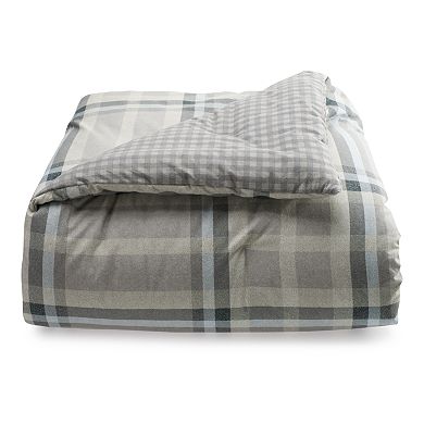 Cuddl Duds Heavyweight Flannel Ice Plaid Comforter Set