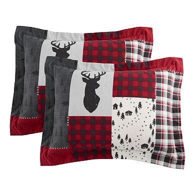 Cuddl Duds Heavyweight Flannel Lodge Patchwork Comforter Set