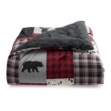 Cuddl Duds Heavyweight Flannel Lodge Patchwork Comforter Set