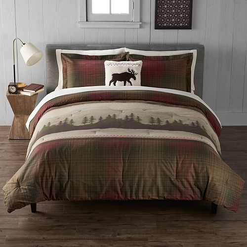 Cuddl Duds Heavyweight Flannel Scenic Lodge Comforter Set